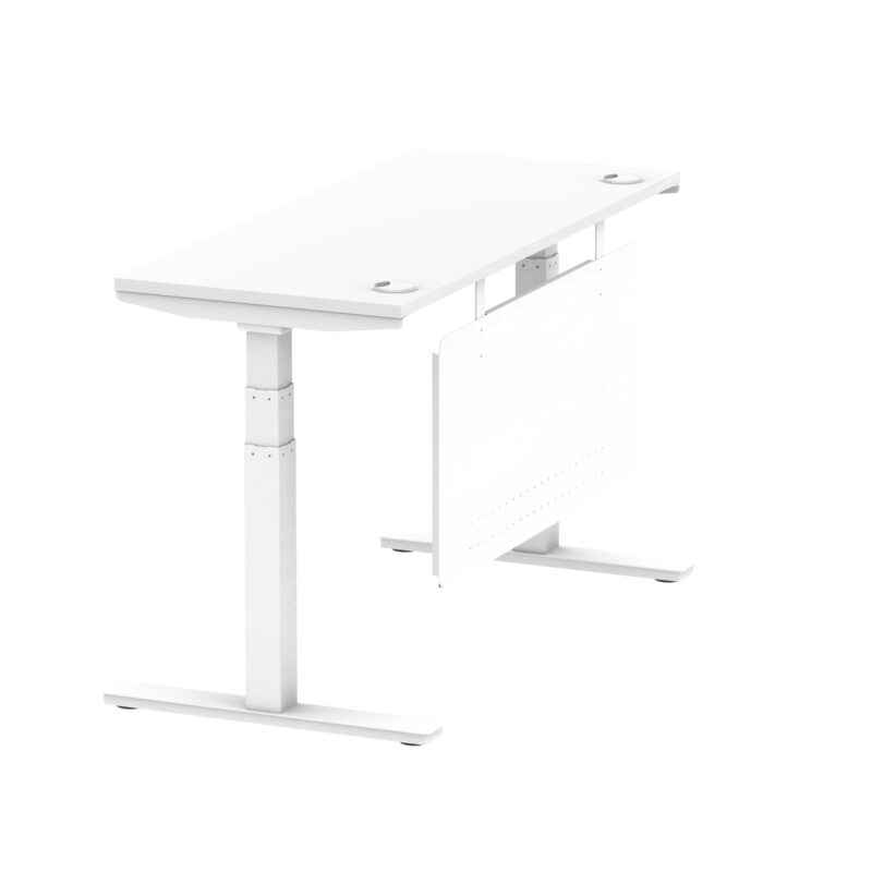 Breeze Height Adjustable Slimline Desk With Cable Ports With Steel Modesty Panel - Image 85