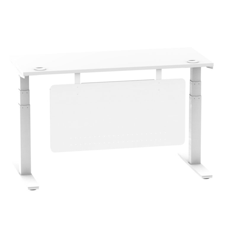Breeze Height Adjustable Slimline Desk With Cable Ports With Steel Modesty Panel - Image 86