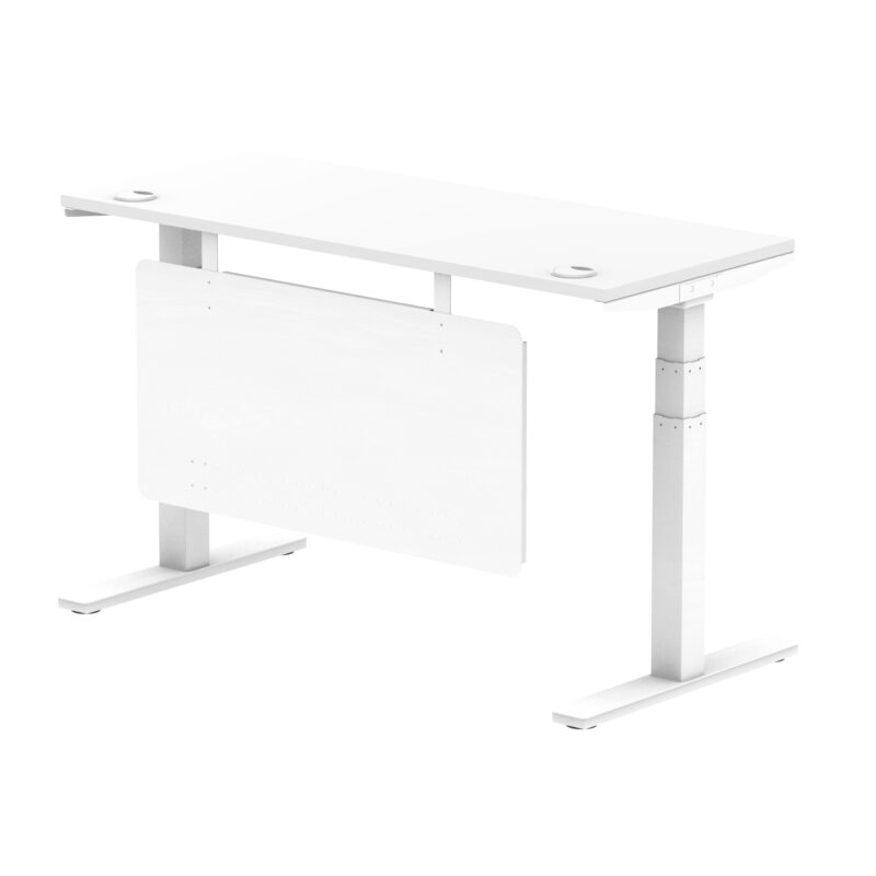 Breeze Height Adjustable Slimline Desk With Cable Ports With Steel Modesty Panel - Image 87