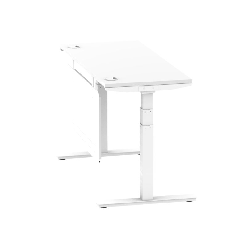 Breeze Height Adjustable Slimline Desk With Cable Ports With Steel Modesty Panel - Image 88