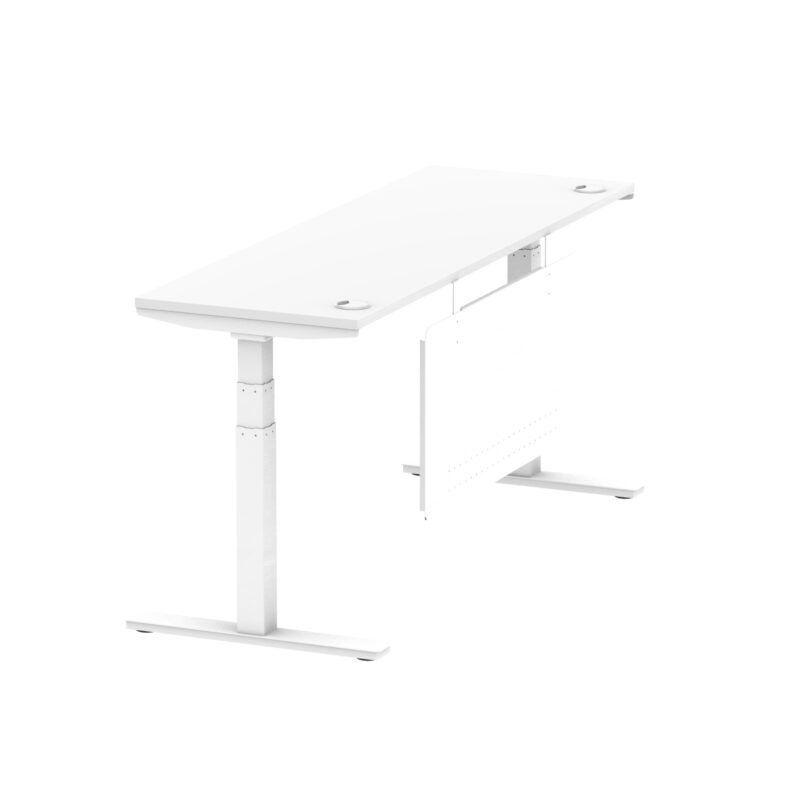 Breeze Height Adjustable Slimline Desk With Cable Ports With Steel Modesty Panel - Image 247