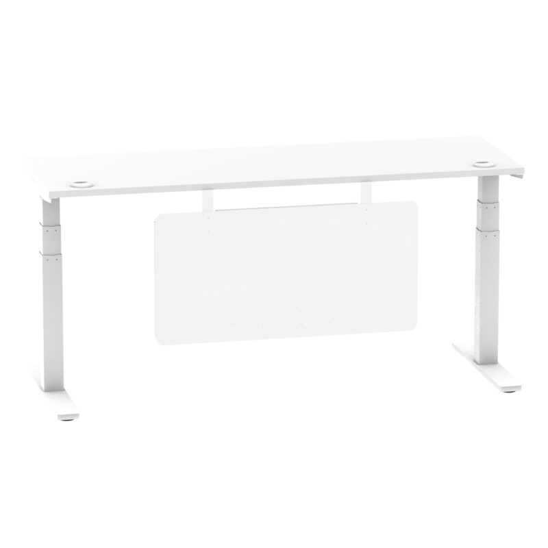 Breeze Height Adjustable Slimline Desk With Cable Ports With Steel Modesty Panel - Image 248