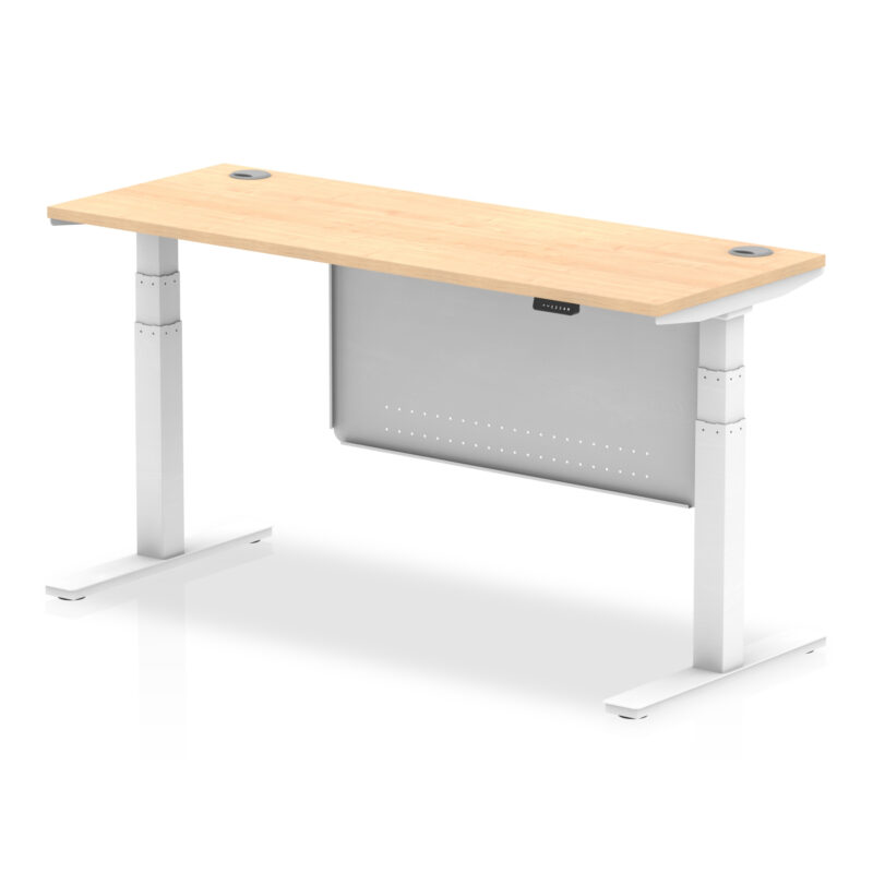 Breeze Height Adjustable Slimline Desk With Cable Ports With Steel Modesty Panel - Image 174