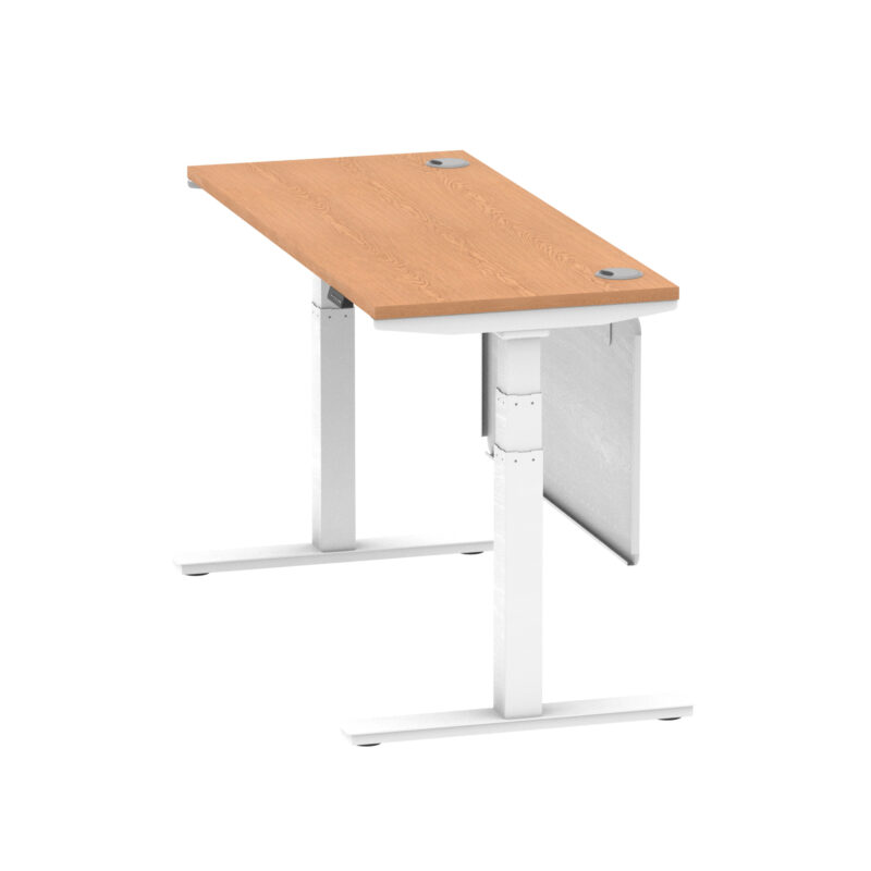 Breeze Height Adjustable Slimline Desk With Cable Ports With Steel Modesty Panel - Image 132