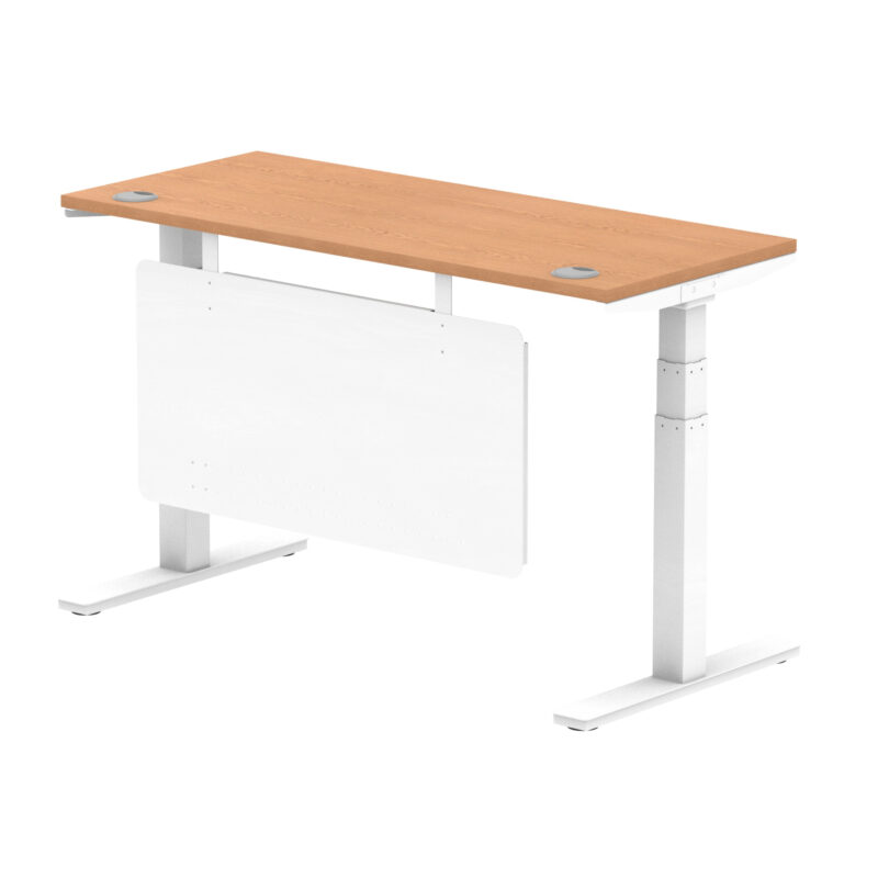Breeze Height Adjustable Slimline Desk With Cable Ports With Steel Modesty Panel - Image 135