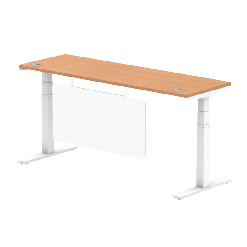 Breeze Height Adjustable Slimline Desk With Cable Ports With Steel Modesty Panel - Image 297
