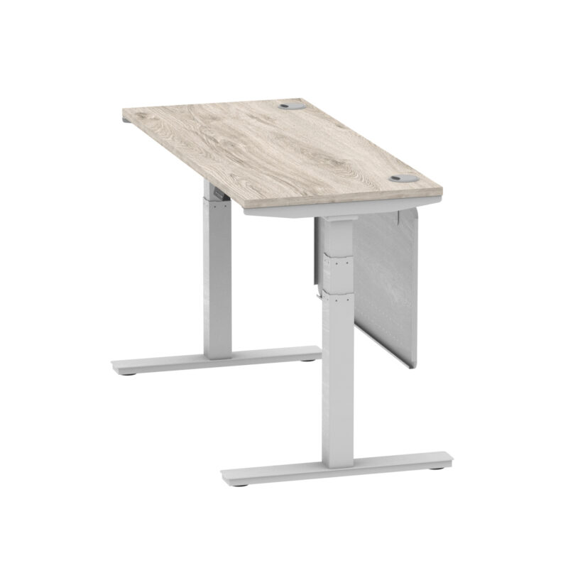 Breeze Height Adjustable Slimline Desk With Cable Ports With Steel Modesty Panel - Image 148