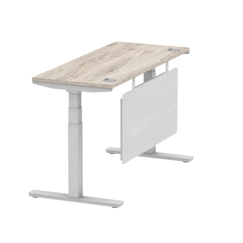 Breeze Height Adjustable Slimline Desk With Cable Ports With Steel Modesty Panel - Image 149