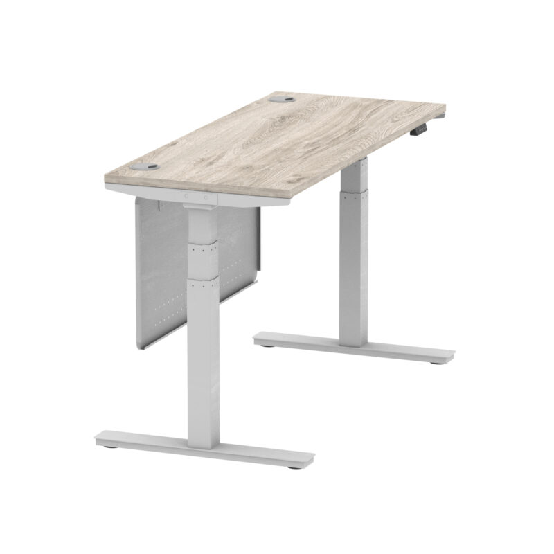 Breeze Height Adjustable Slimline Desk With Cable Ports With Steel Modesty Panel - Image 153