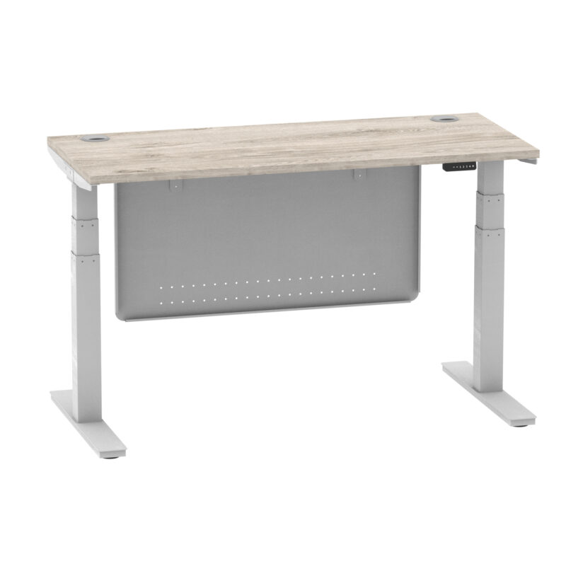 Breeze Height Adjustable Slimline Desk With Cable Ports With Steel Modesty Panel - Image 154