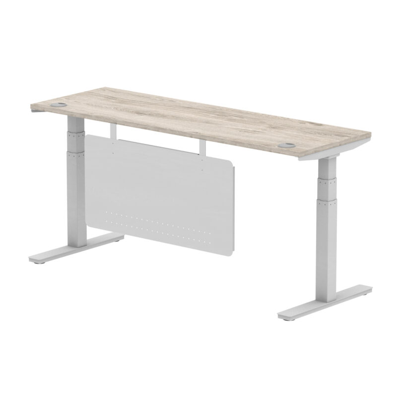 Breeze Height Adjustable Slimline Desk With Cable Ports With Steel Modesty Panel - Image 313