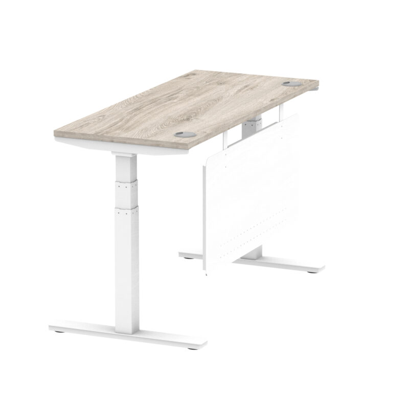 Breeze Height Adjustable Slimline Desk With Cable Ports With Steel Modesty Panel - Image 157