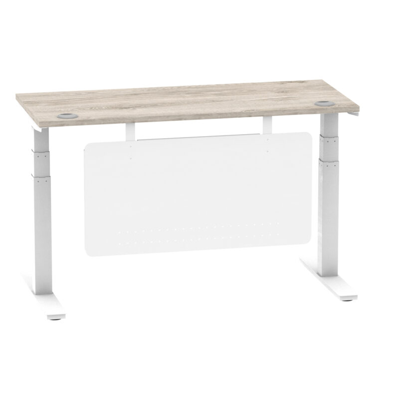Breeze Height Adjustable Slimline Desk With Cable Ports With Steel Modesty Panel - Image 158