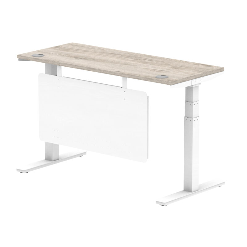 Breeze Height Adjustable Slimline Desk With Cable Ports With Steel Modesty Panel - Image 159