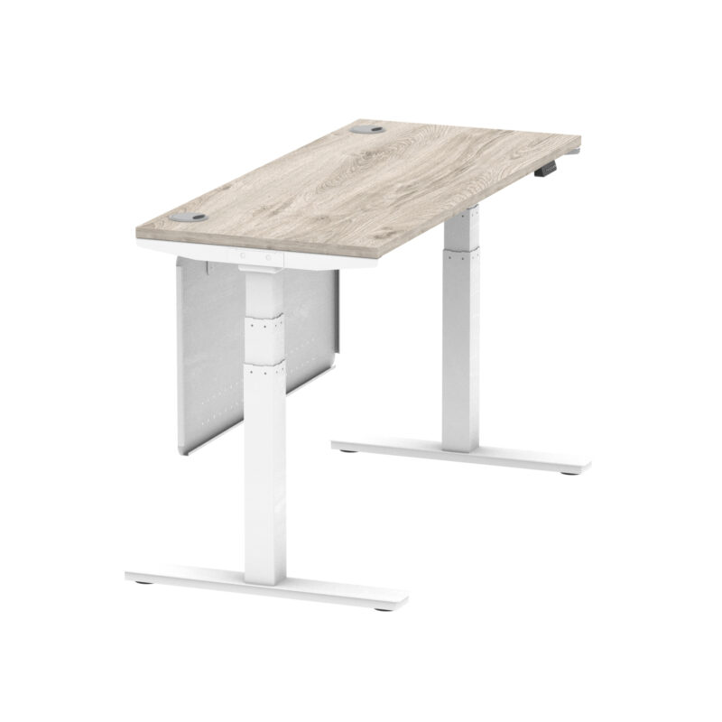 Breeze Height Adjustable Slimline Desk With Cable Ports With Steel Modesty Panel - Image 161
