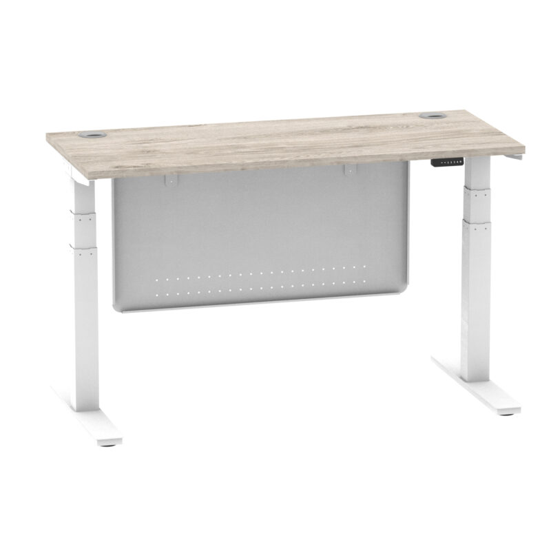 Breeze Height Adjustable Slimline Desk With Cable Ports With Steel Modesty Panel - Image 162