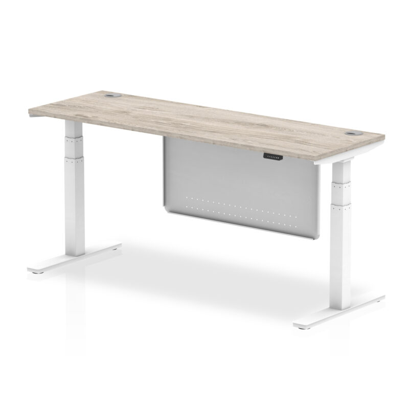 Breeze Height Adjustable Slimline Desk With Cable Ports With Steel Modesty Panel - Image 317