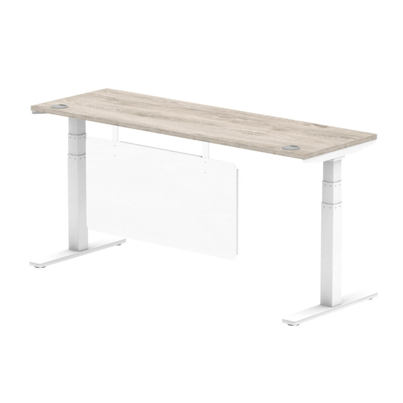 Breeze Height Adjustable Slimline Desk With Cable Ports With Steel Modesty Panel - Image 321