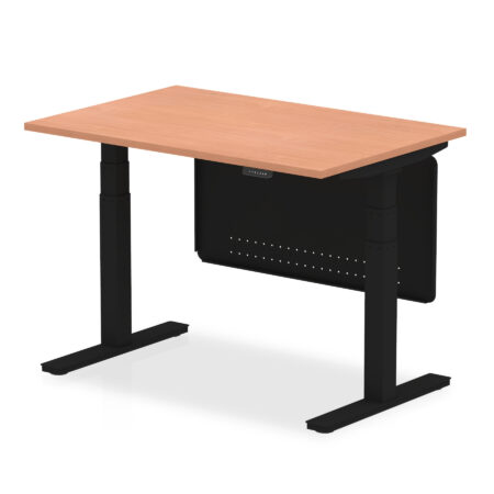 Breeze Height Adjustable Desk without Cable Ports with Steel Modesty Panel