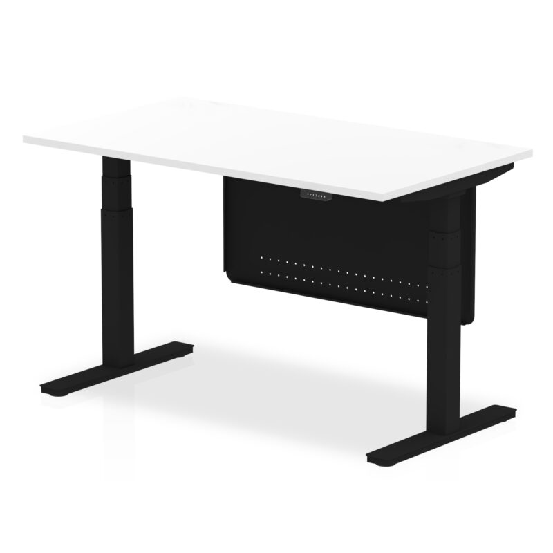 Breeze Height Adjustable Desk without Cable Ports with Steel Modesty Panel - Image 34