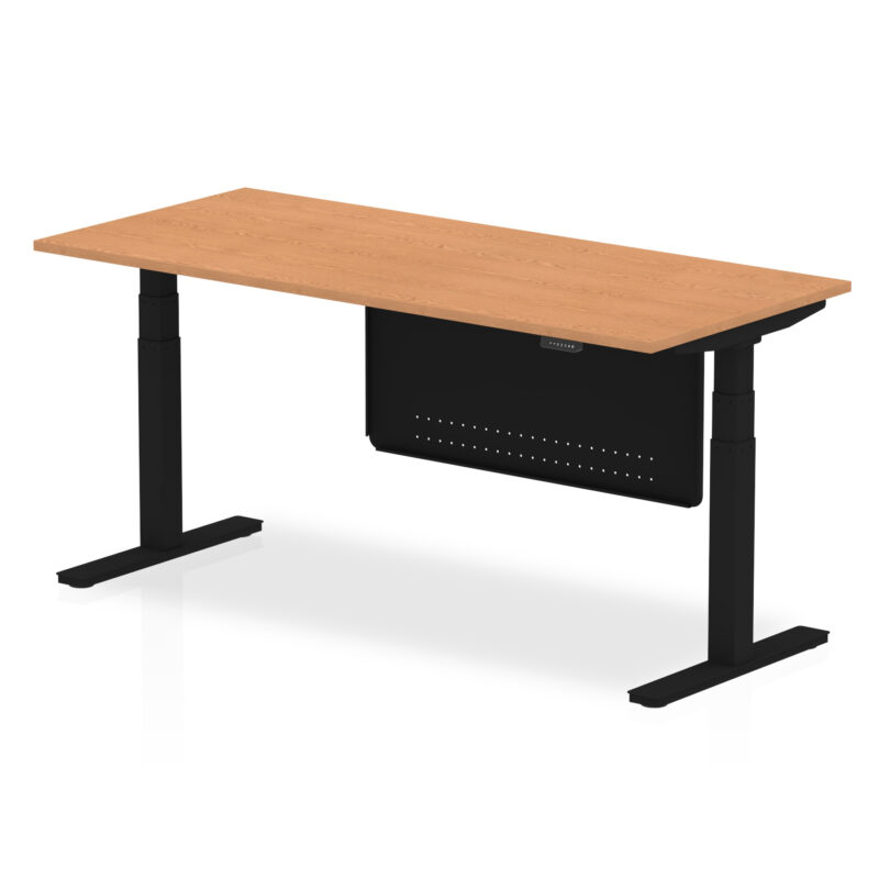 Breeze Height Adjustable Desk without Cable Ports with Steel Modesty Panel - Image 64
