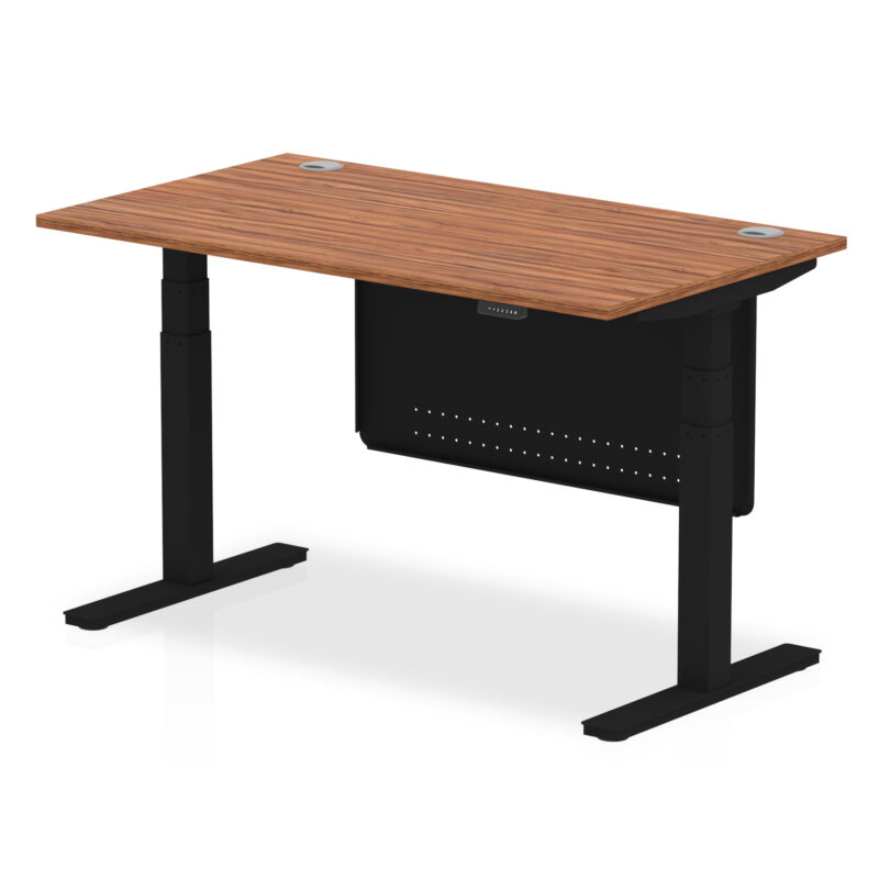 Breeze Height Adjustable Desk With Cable Ports With Steel Modesty Panel - Image 31
