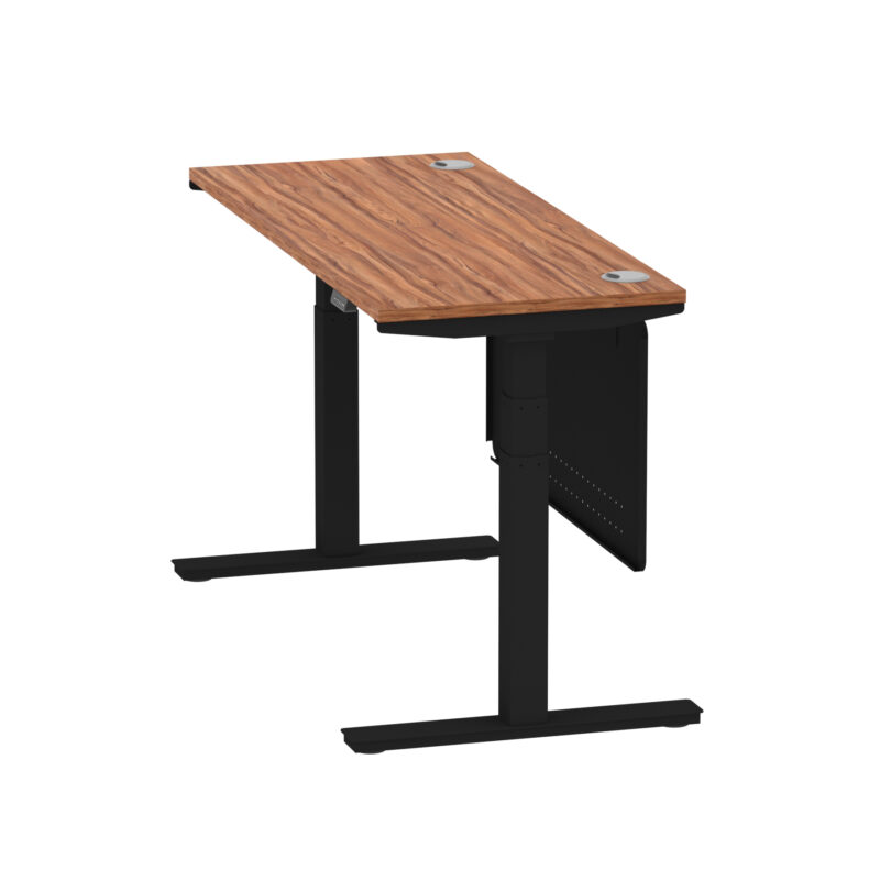 Breeze Height Adjustable Slimline Desk With Cable Ports With Steel Modesty Panel - Image 44