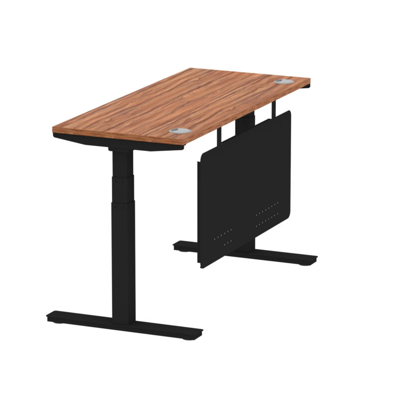 Breeze Height Adjustable Slimline Desk With Cable Ports With Steel Modesty Panel - Image 45