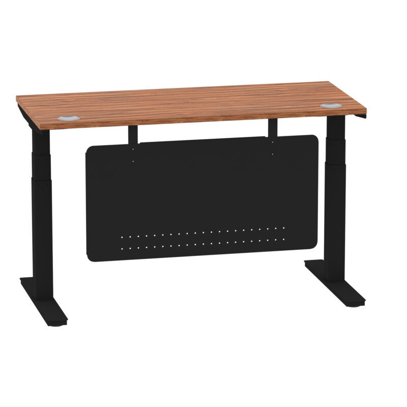 Breeze Height Adjustable Slimline Desk With Cable Ports With Steel Modesty Panel - Image 46