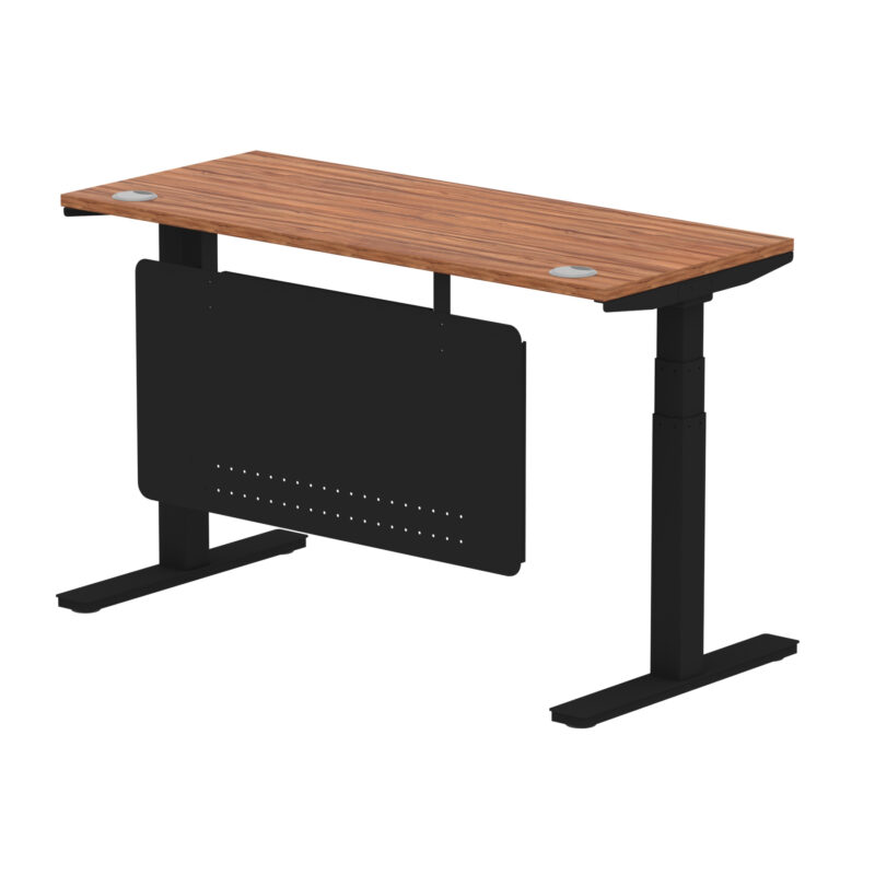 Breeze Height Adjustable Slimline Desk With Cable Ports With Steel Modesty Panel - Image 47