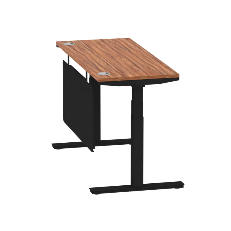 Breeze Height Adjustable Slimline Desk With Cable Ports With Steel Modesty Panel - Image 48