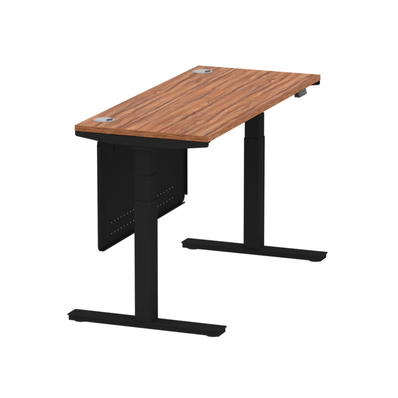 Breeze Height Adjustable Slimline Desk With Cable Ports With Steel Modesty Panel - Image 49