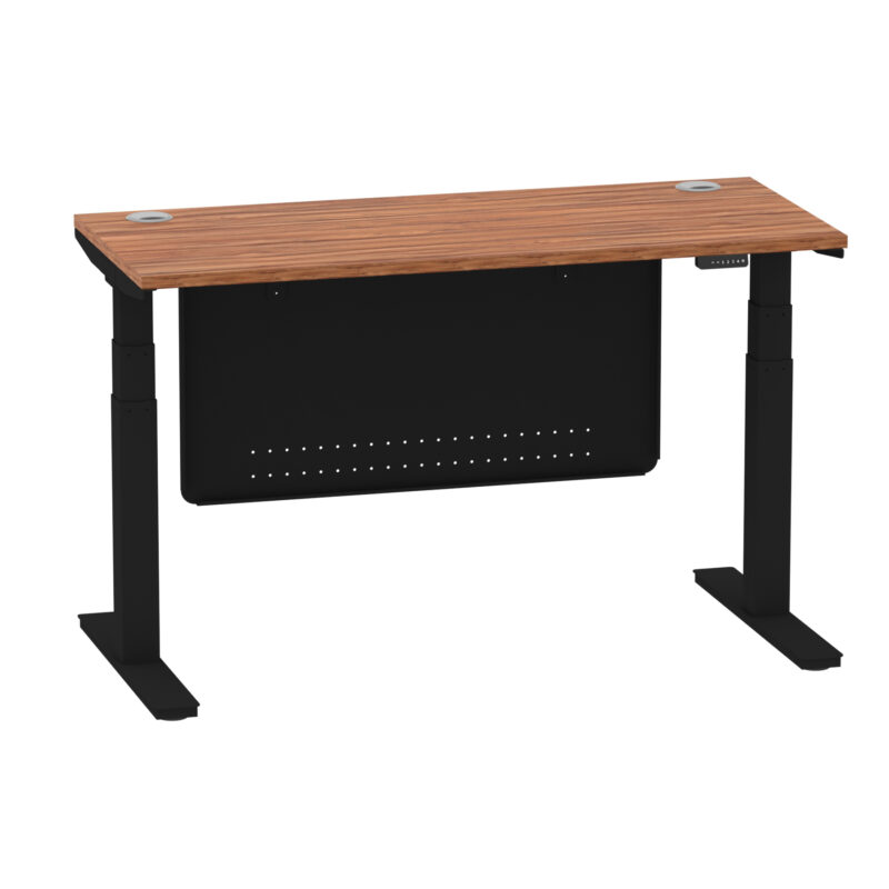 Breeze Height Adjustable Slimline Desk With Cable Ports With Steel Modesty Panel - Image 50