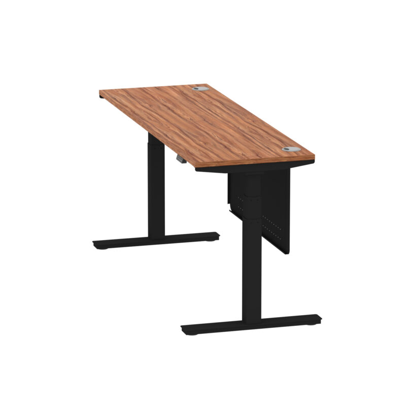 Breeze Height Adjustable Slimline Desk With Cable Ports With Steel Modesty Panel - Image 206