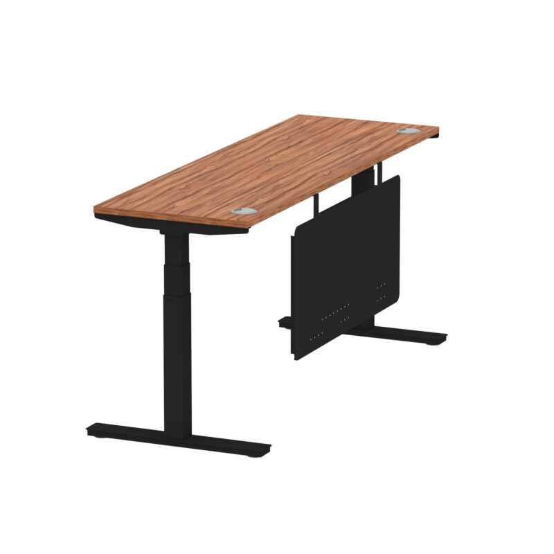 Breeze Height Adjustable Slimline Desk With Cable Ports With Steel Modesty Panel - Image 207