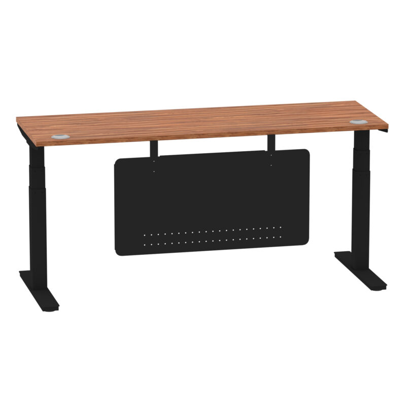 Breeze Height Adjustable Slimline Desk With Cable Ports With Steel Modesty Panel - Image 208