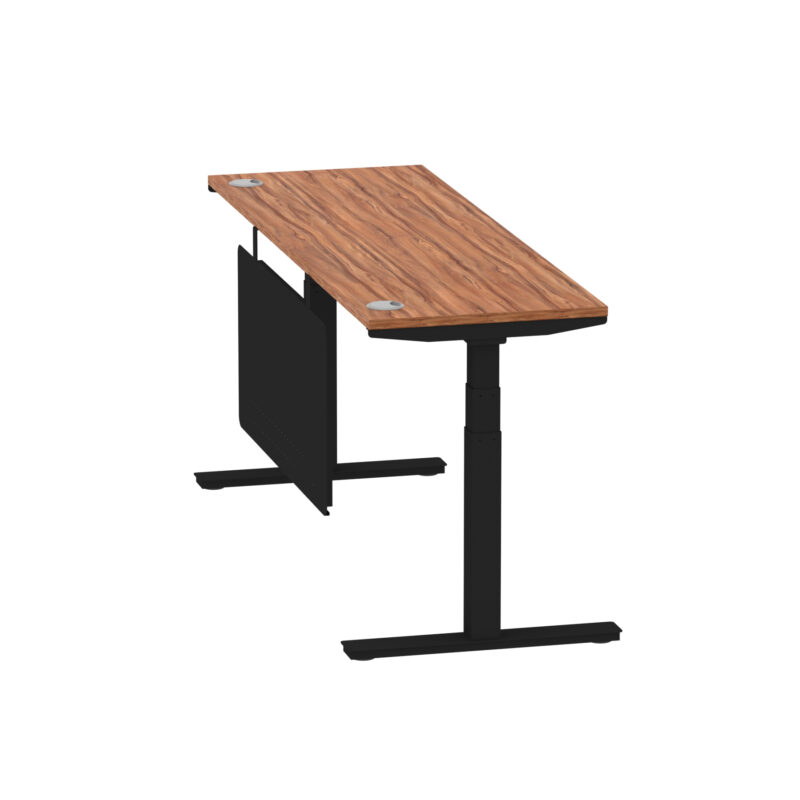 Breeze Height Adjustable Slimline Desk With Cable Ports With Steel Modesty Panel - Image 210