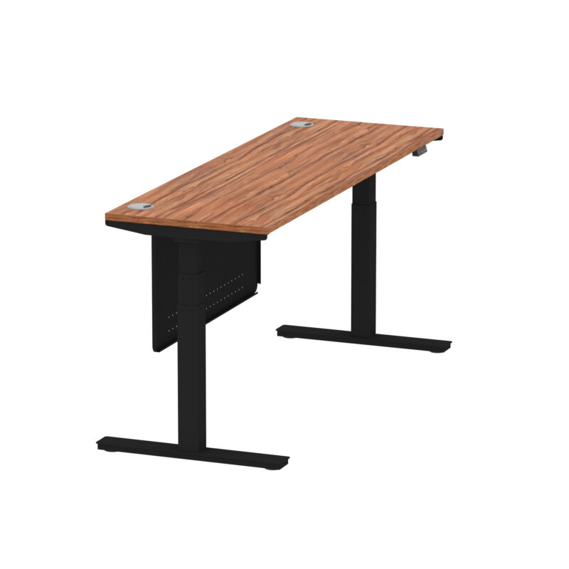 Breeze Height Adjustable Slimline Desk With Cable Ports With Steel Modesty Panel - Image 211