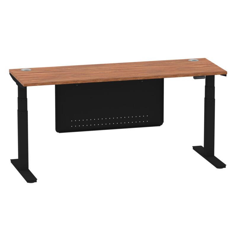 Breeze Height Adjustable Slimline Desk With Cable Ports With Steel Modesty Panel - Image 212