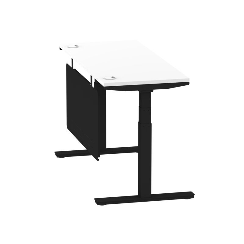 Breeze Height Adjustable Slimline Desk With Cable Ports With Steel Modesty Panel - Image 72