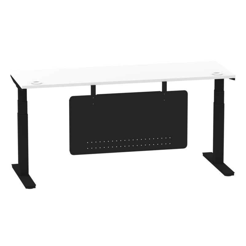 Breeze Height Adjustable Slimline Desk With Cable Ports With Steel Modesty Panel - Image 232
