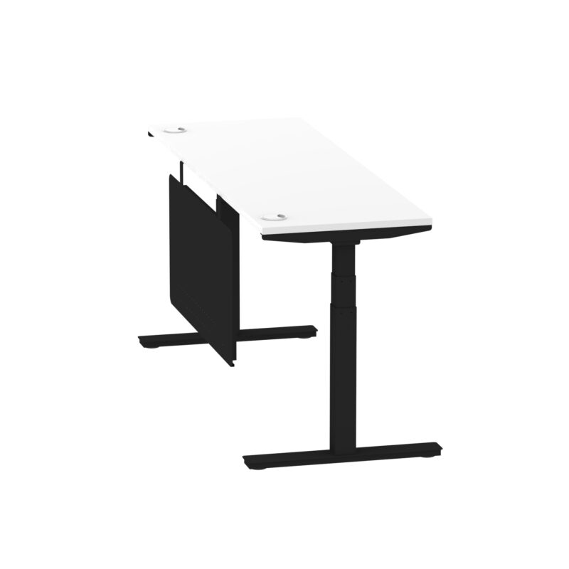Breeze Height Adjustable Slimline Desk With Cable Ports With Steel Modesty Panel - Image 234