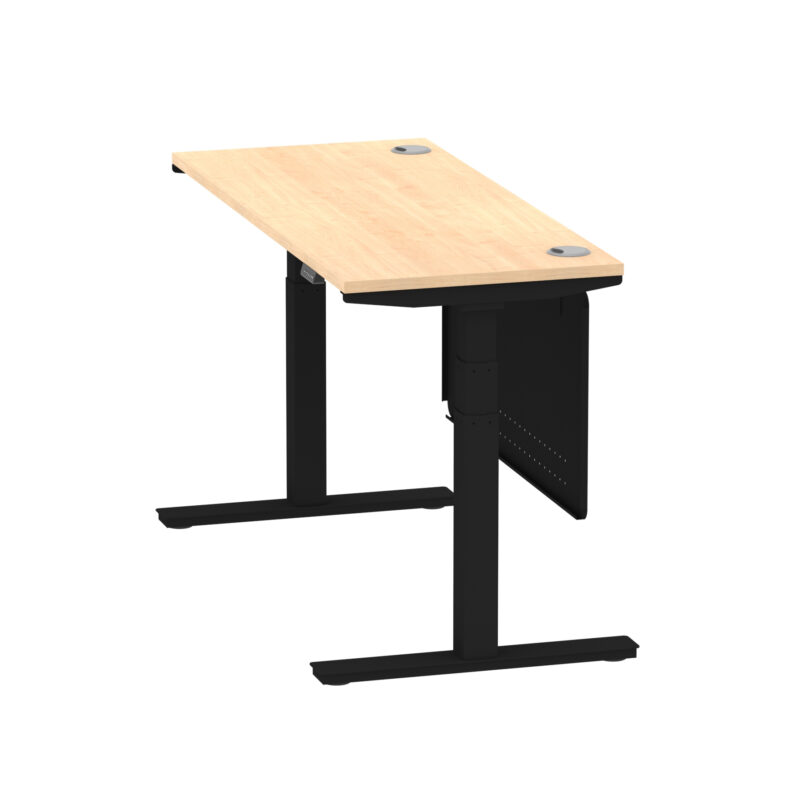 Breeze Height Adjustable Slimline Desk With Cable Ports With Steel Modesty Panel - Image 92