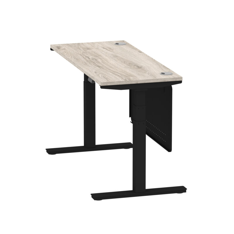 Breeze Height Adjustable Slimline Desk With Cable Ports With Steel Modesty Panel - Image 140