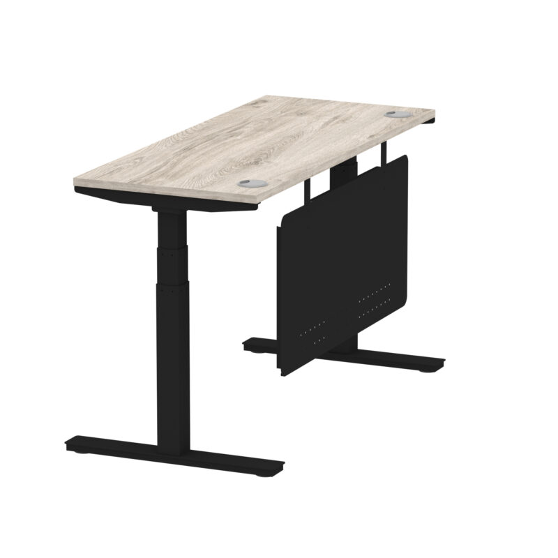 Breeze Height Adjustable Slimline Desk With Cable Ports With Steel Modesty Panel - Image 141
