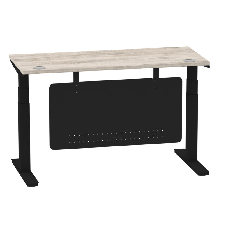 Breeze Height Adjustable Slimline Desk With Cable Ports With Steel Modesty Panel - Image 142