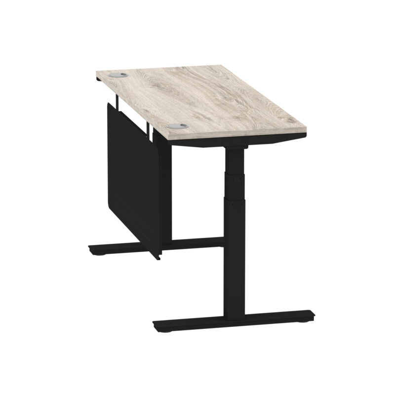 Breeze Height Adjustable Slimline Desk With Cable Ports With Steel Modesty Panel - Image 144