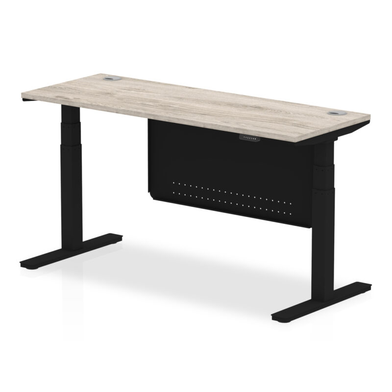 Breeze Height Adjustable Slimline Desk With Cable Ports With Steel Modesty Panel - Image 178