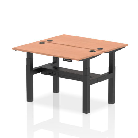 Breeze Back-to-Back Slimline Height Adjustable Bench Desk - 2 Person