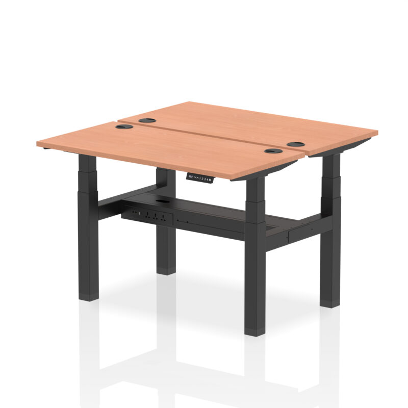 Breeze Back-to-Back Slimline Height Adjustable Bench Desk - 2 Person